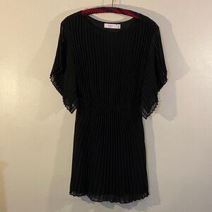 ALI & JAY Black Pleated Mini Dress with Flutter Sleeves
